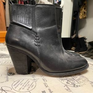 Vince Camuto black leather Ankle Western Boots